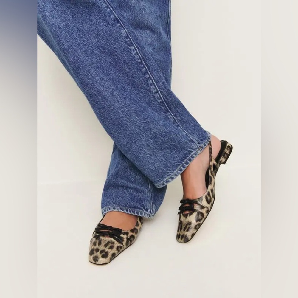 nWT reformation Tammy slingback flat in leopard print - size 7